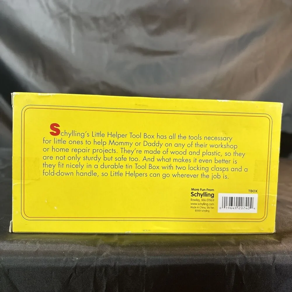 Schylling Little Helper Tool Box with 6 Tools - 2007 - Tools Still Sealed In Box